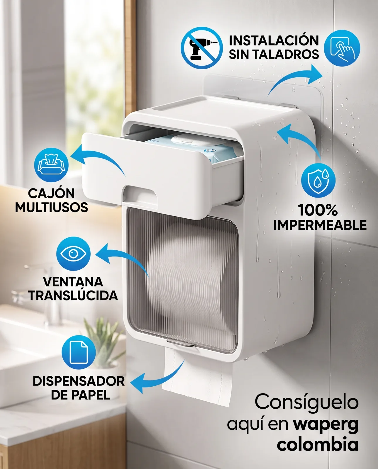 Organizador y Dispensador Multifuncional de Pared — foto 1 de 2