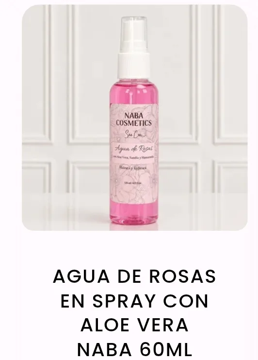 AGUA DE ROSAS EN SPRAY CON ALOE VERA NABA 120 ml