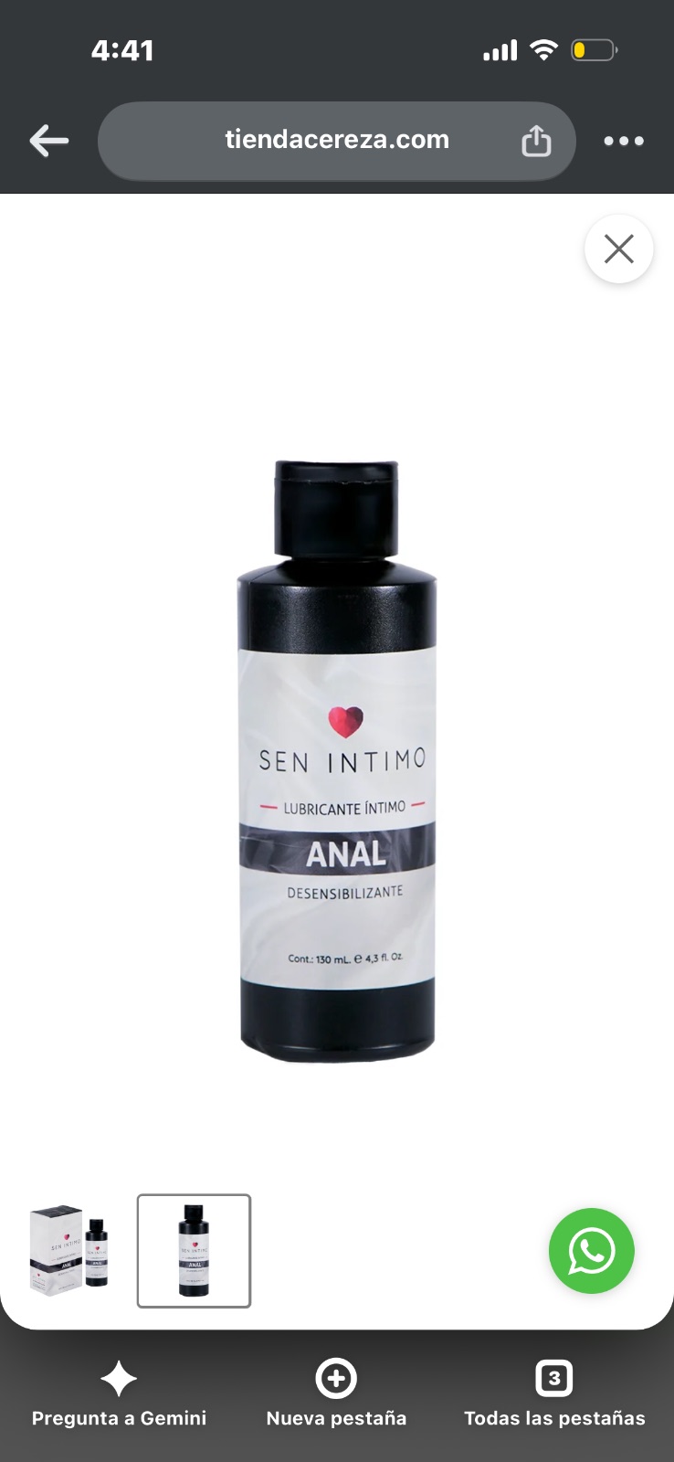 Lubricante Anal x 130 ml by Sen Intimo — foto 2 de 3