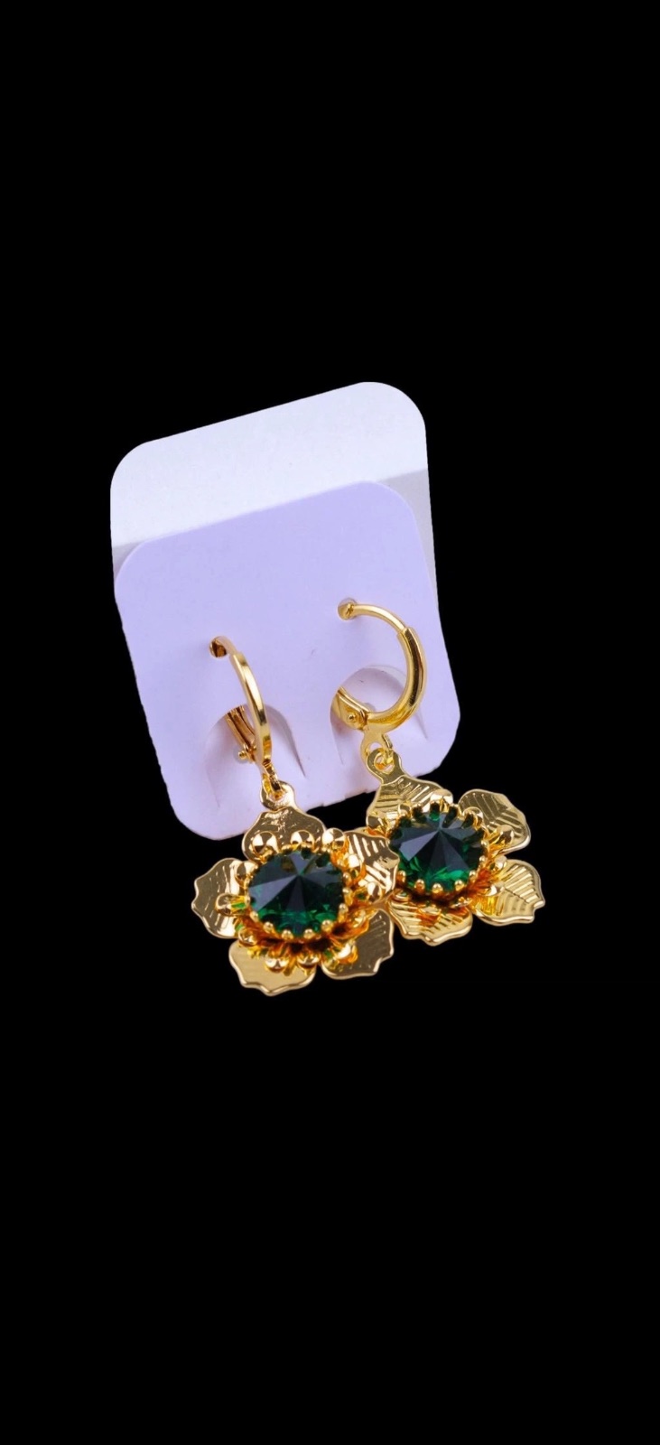 ARETES DE FLORES COLGANTES DORADOS — foto 4 de 6