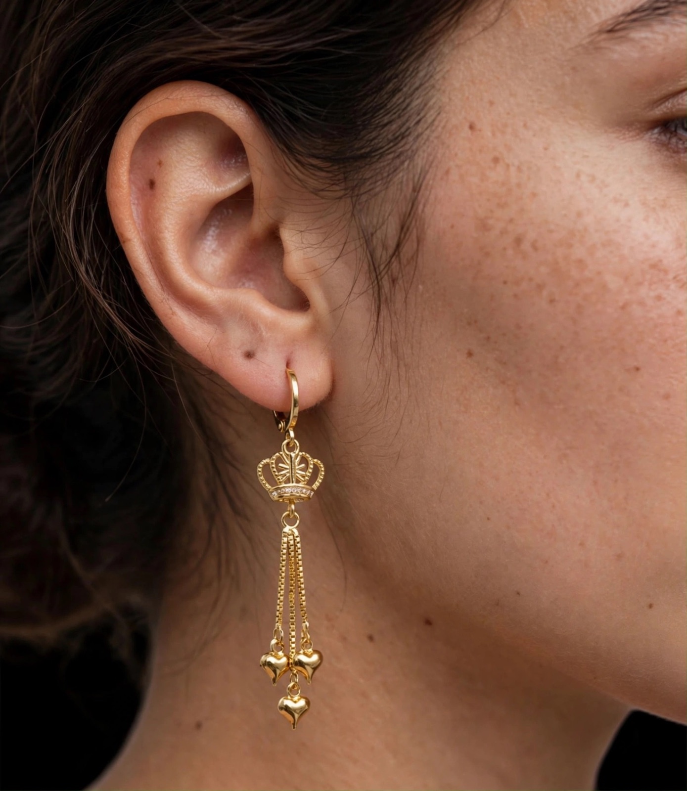 ARETES COLGANTES DORADOS — foto 5 de 6
