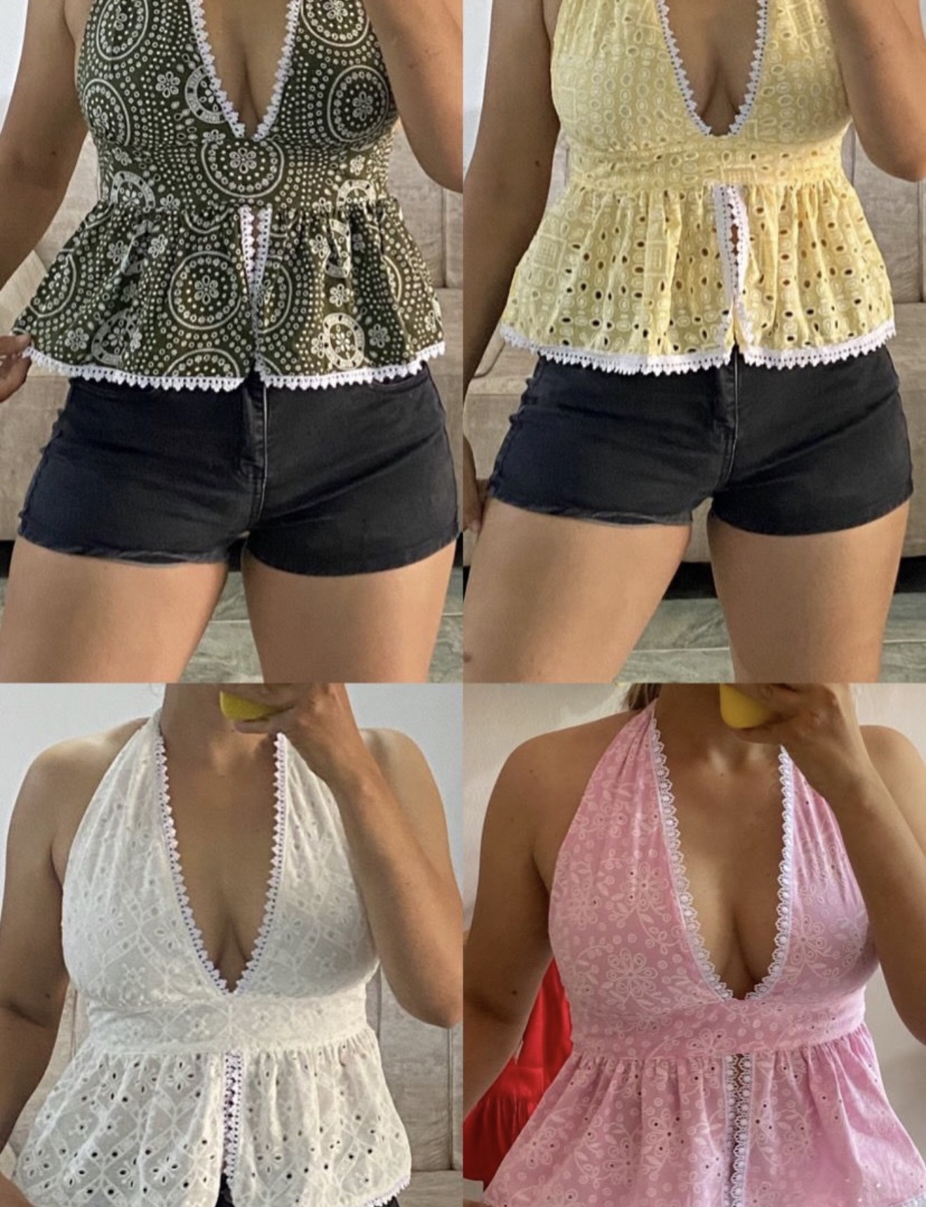 Blusas Chanel en ojalillo disponibles😍✅