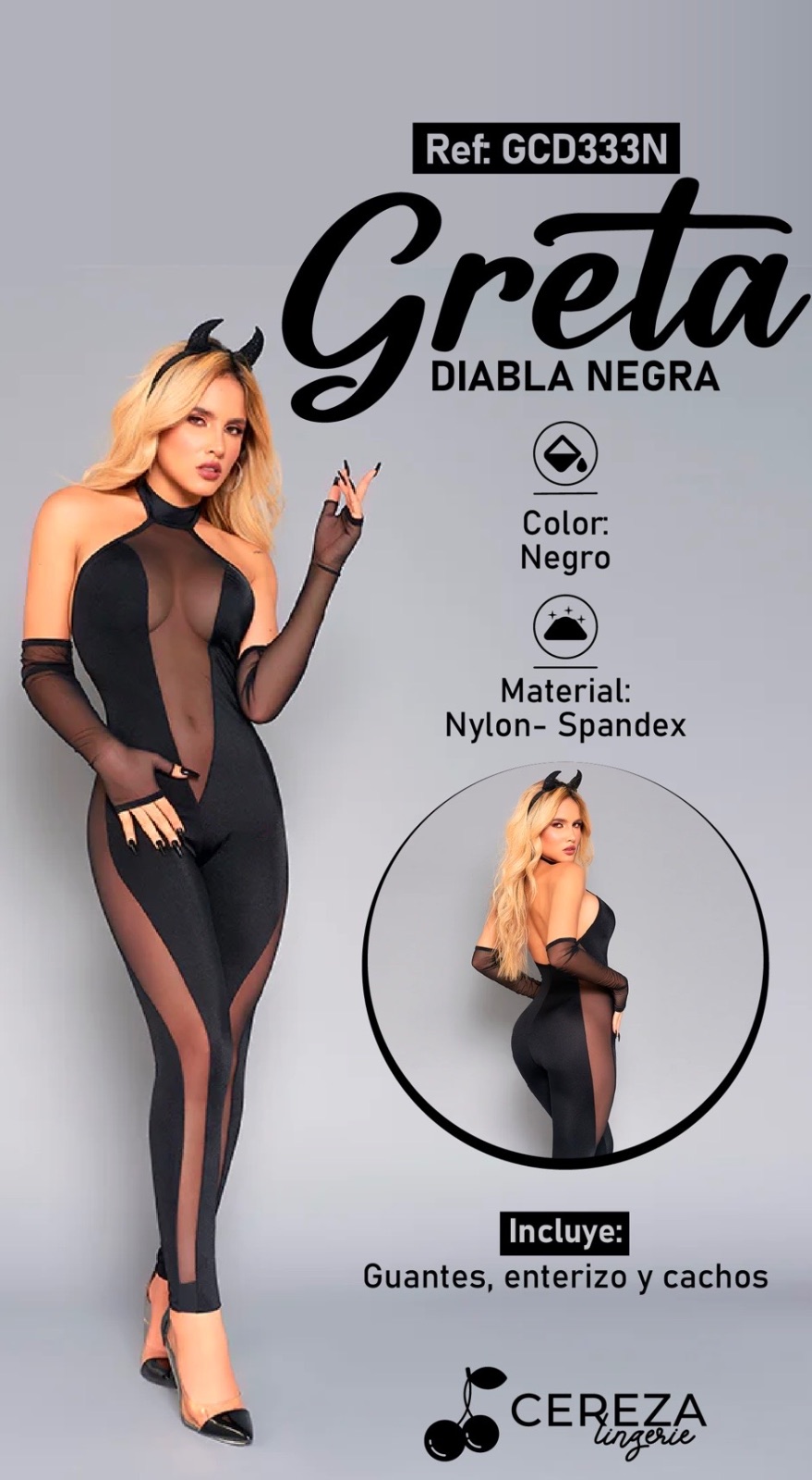 Disfraz Diabla Greta Negro — foto 3 de 3