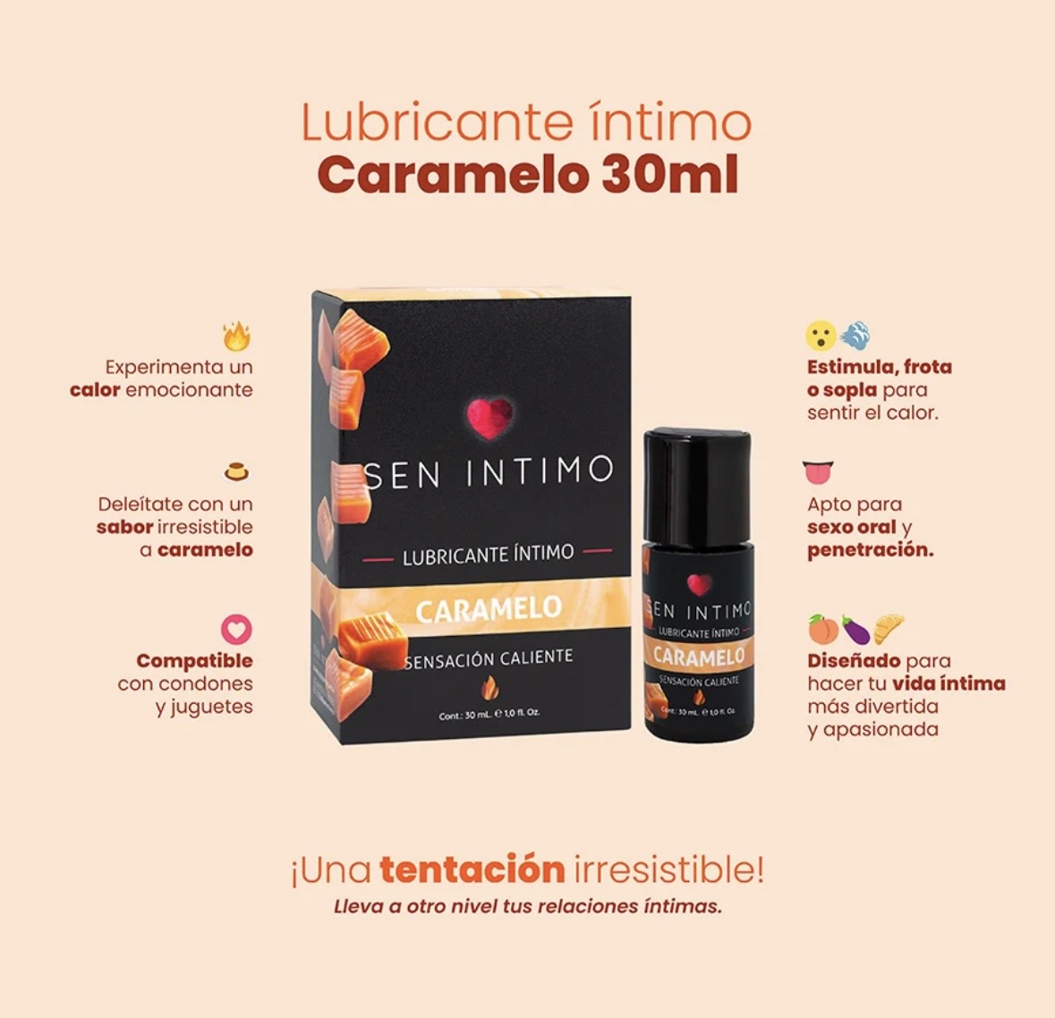 Lubricante Caliente Caramelo x 30 ml by Sen Íntimo — foto 2 de 4
