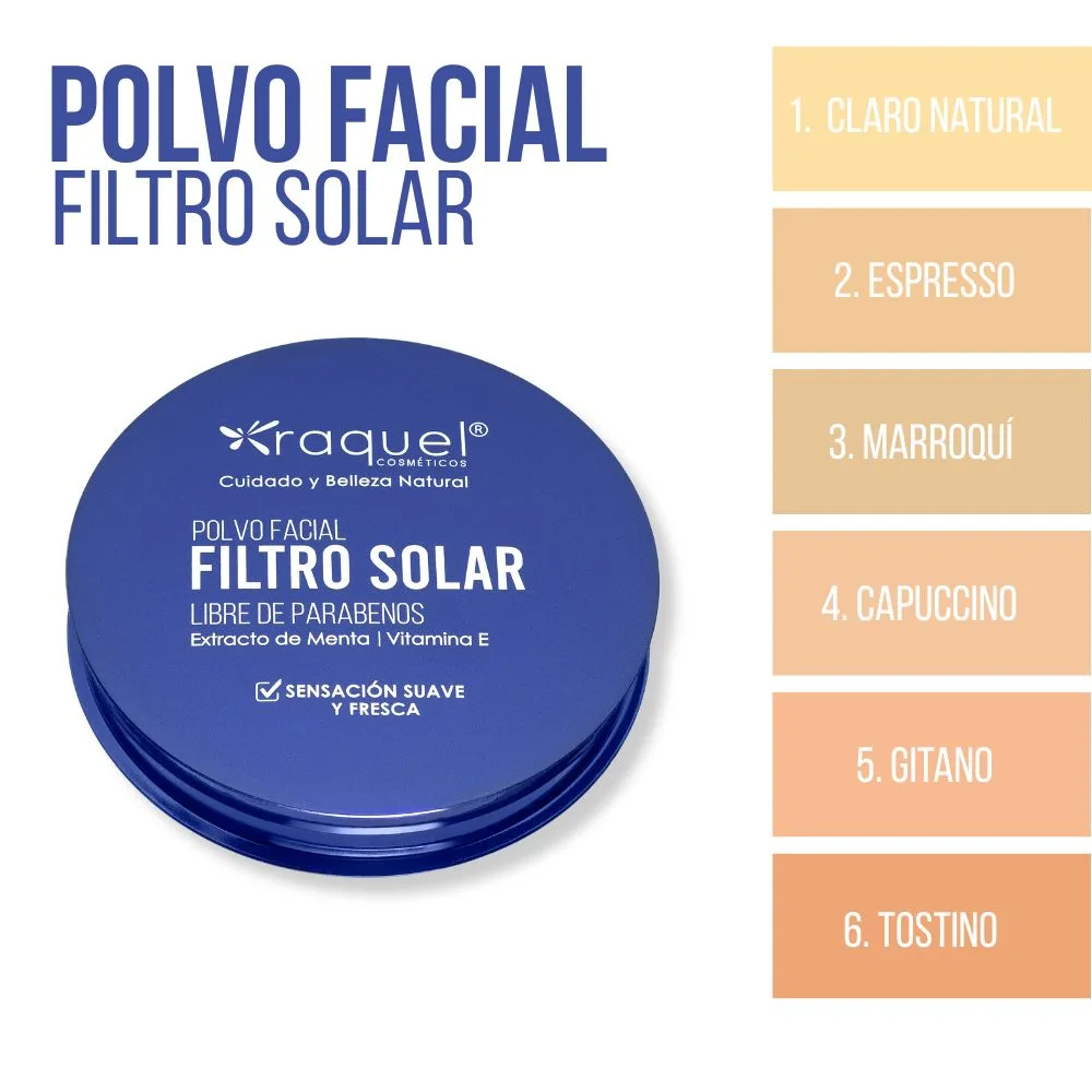 Polvo Facial Compacto Filtro Solar Raquel