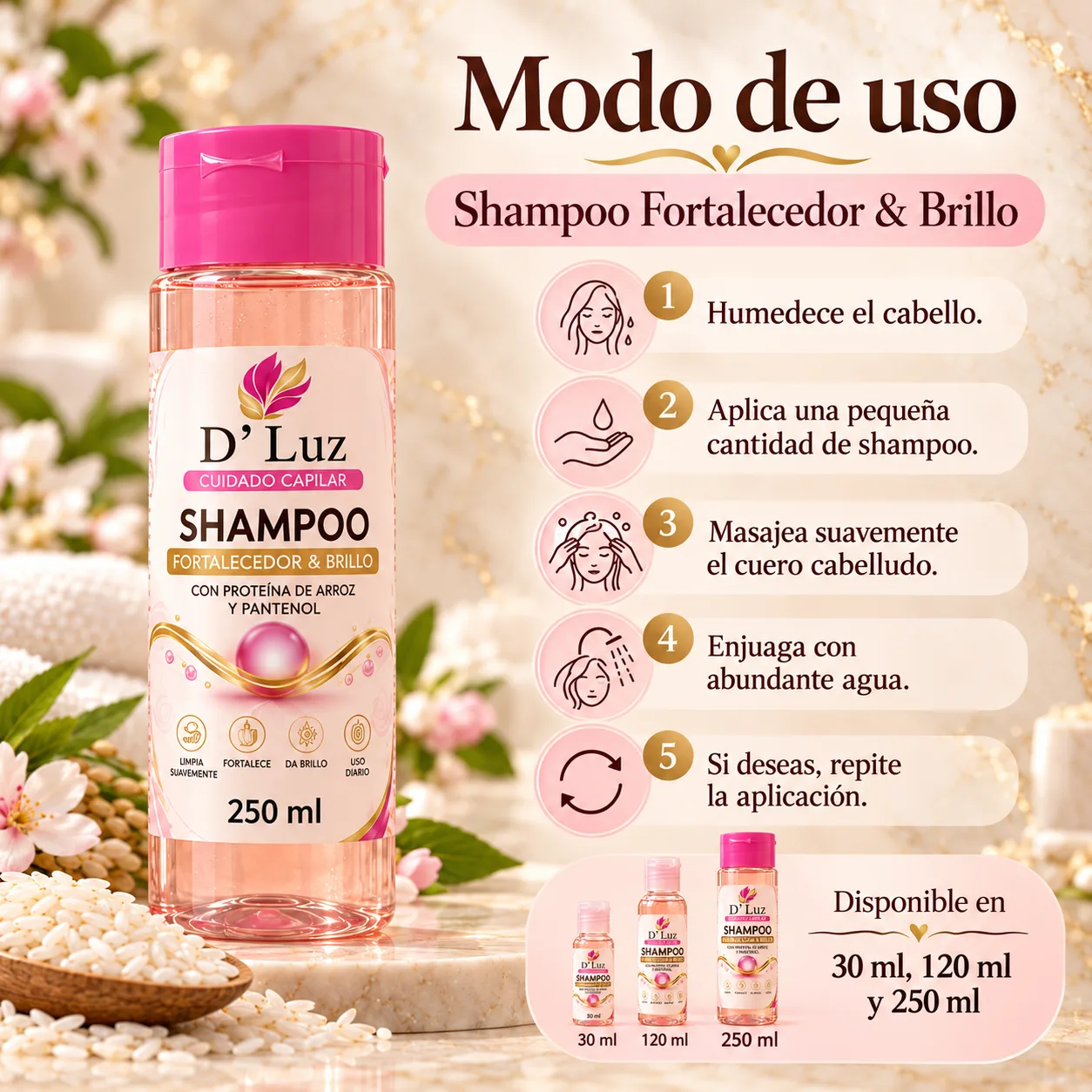 Shampoo Fortalecedor & Brillo D’Luz
