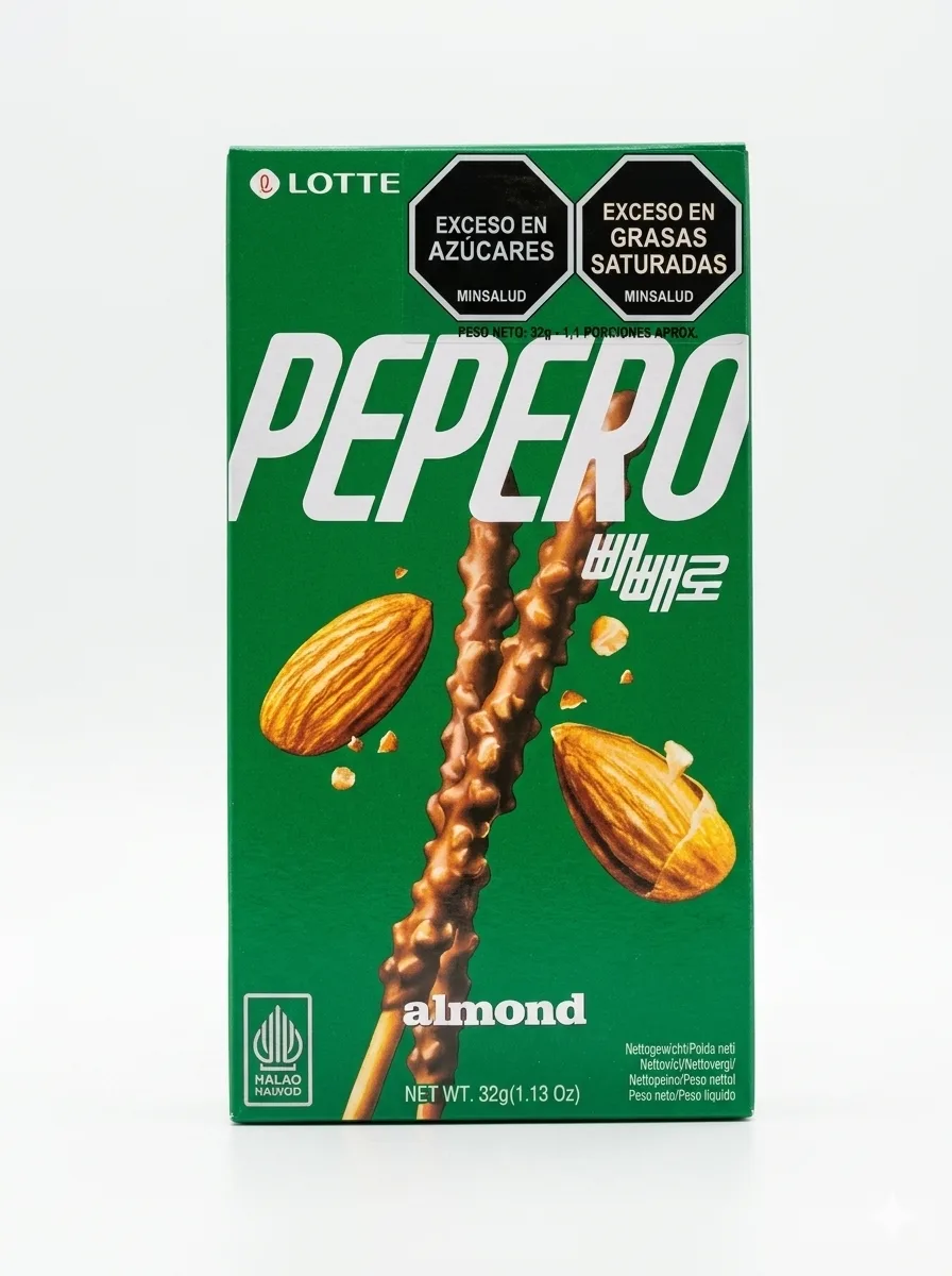 Pepero sabor chocolate y almendras