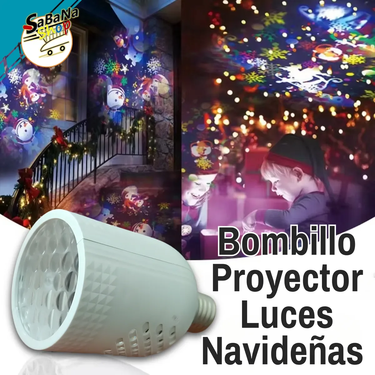 ¡NAVIDAD! Bombillo Proyector Figuras Navideñas — foto 2 de 4