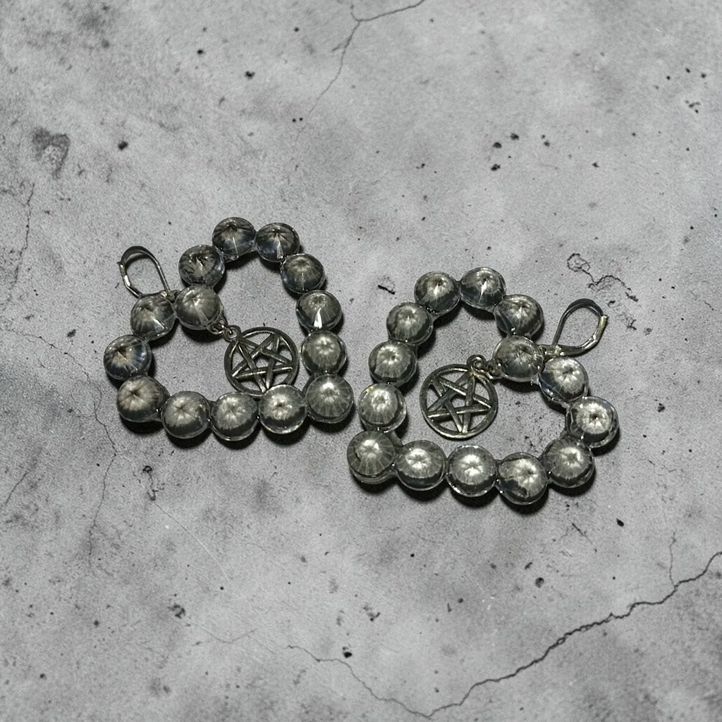 Aretes pedrería corazón pentagrama — foto 4 de 4