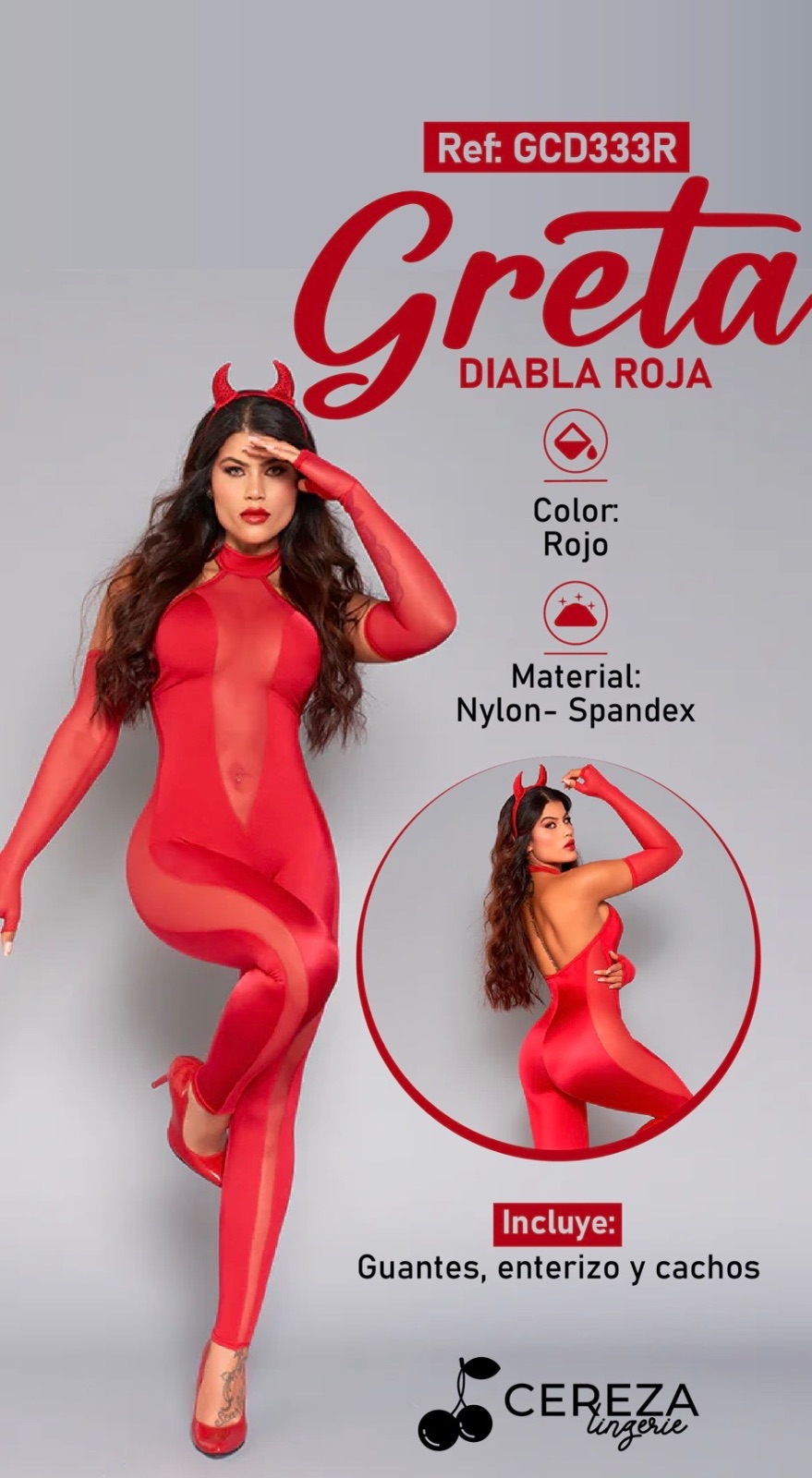 Disfraz Diabla Greta Rojo — foto 3 de 3