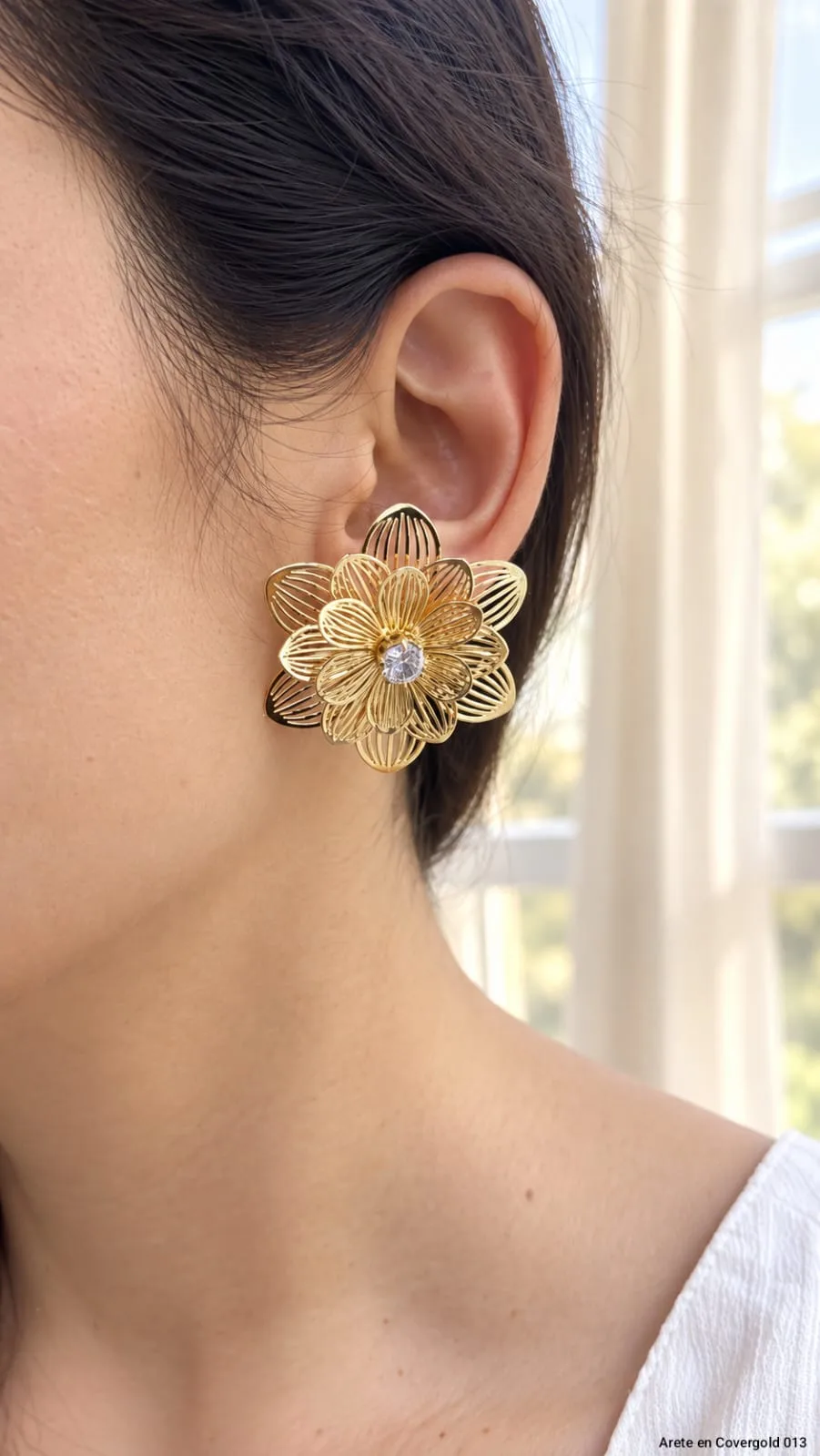 arete flor relieve — foto 3 de 4