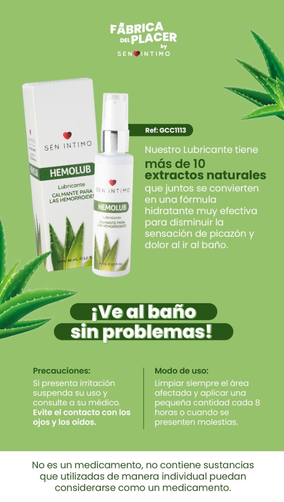Lubricante Calmante Hemolub x 60 ml by Sen Íntimo — foto 3 de 3