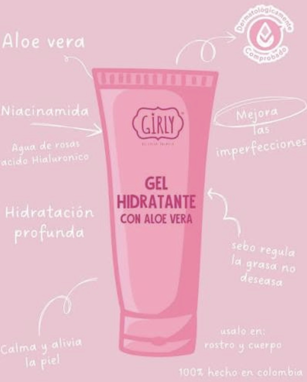 GEL HIDRATANTE CON ALOE VERA GIRLY X 200 ml — foto 2 de 2