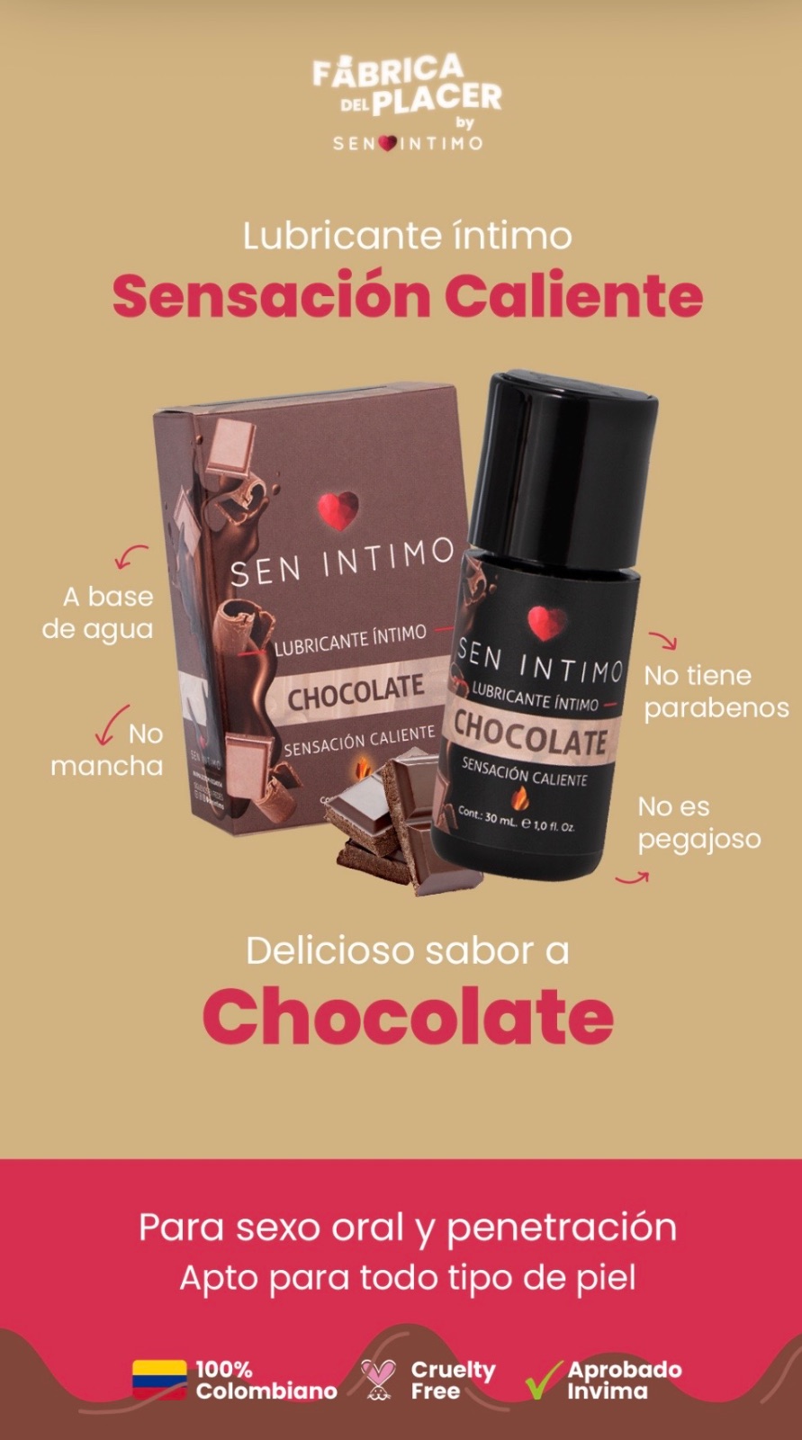 Lubricante Caliente de Chocolate x 30 ml by Sen Íntimo — foto 5 de 5