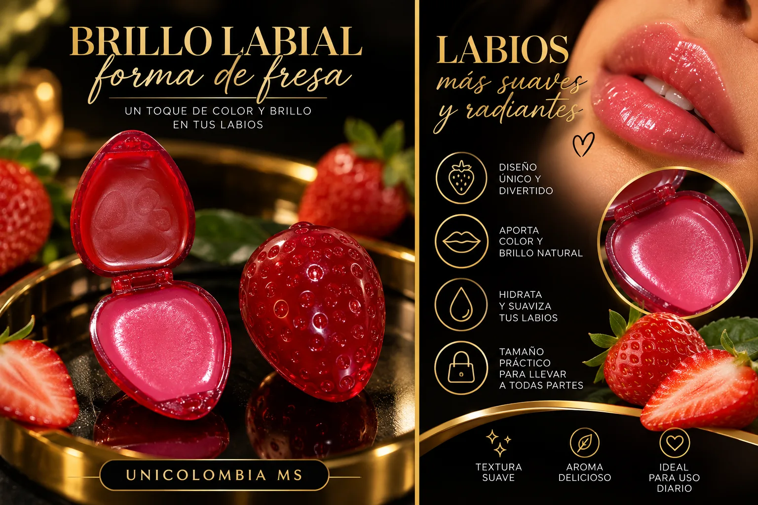 Bálsamo labial forma de fresa