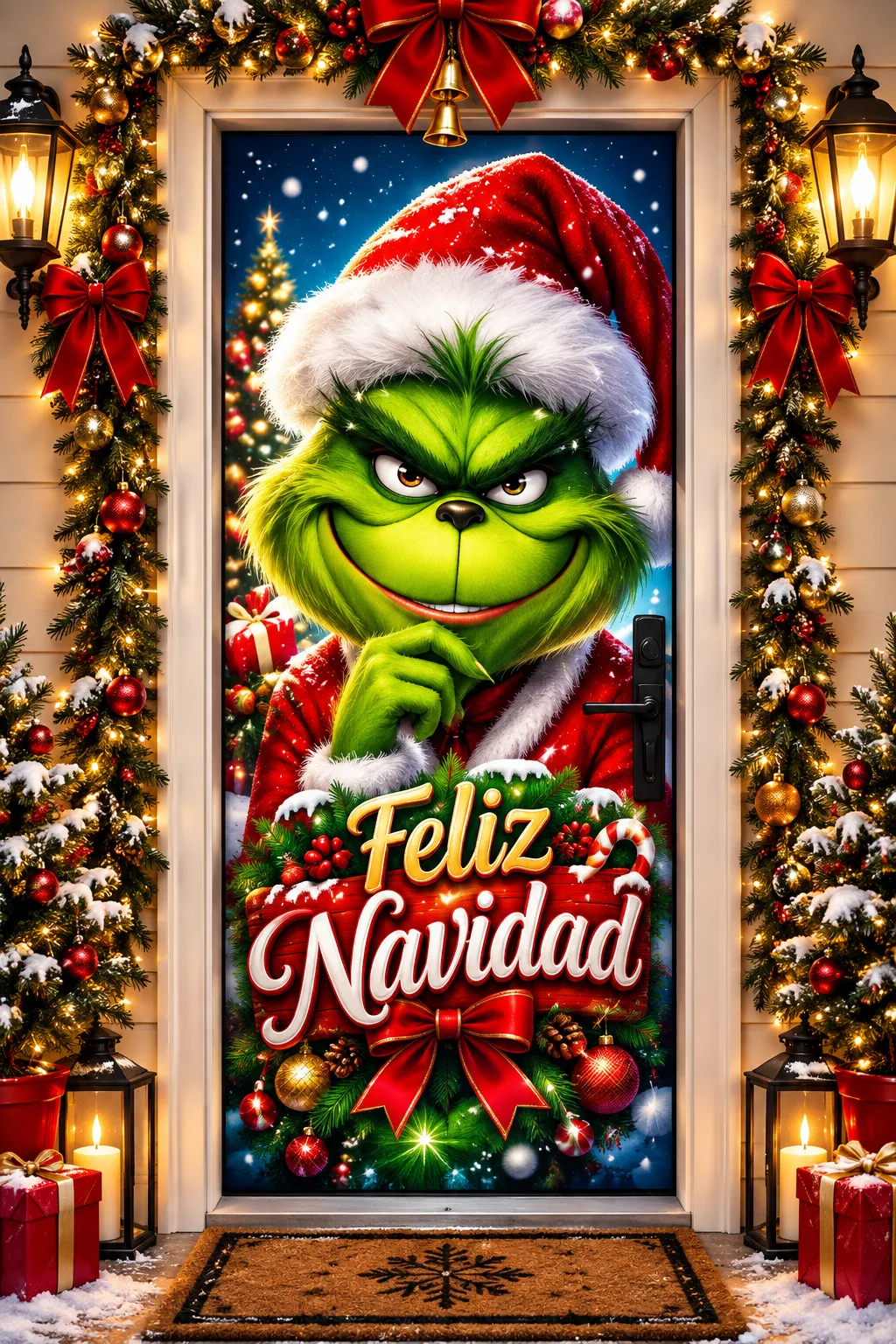 ¡NAVIDAD! Combo x2 Forro Decorativo Navideño Para Puerta 🎅 — foto 5 de 5