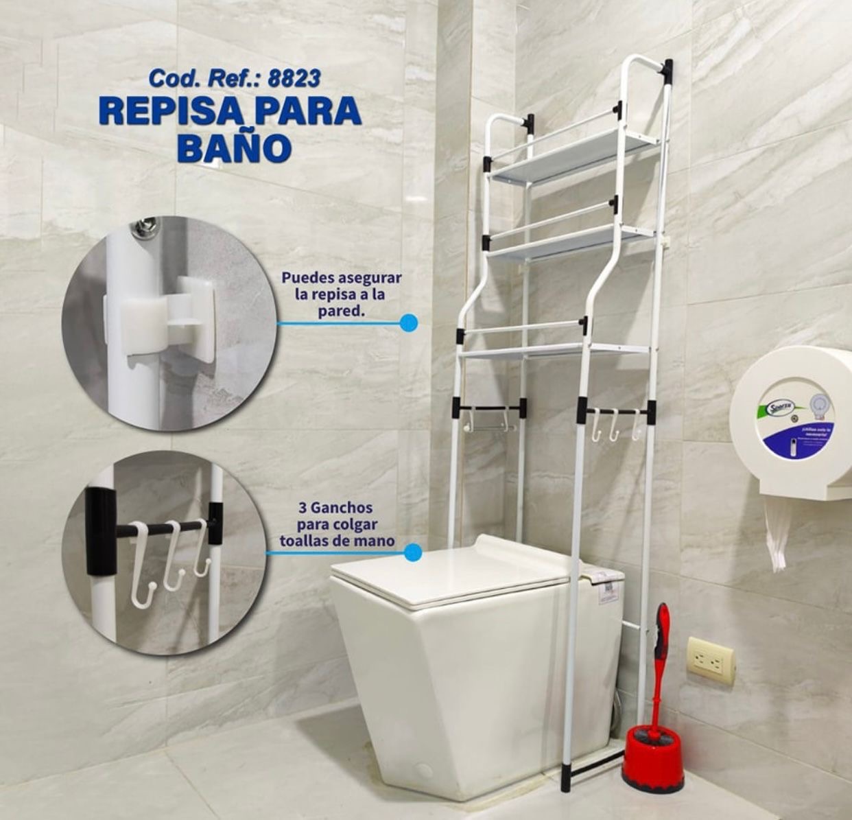 Estante Metálico de Baño