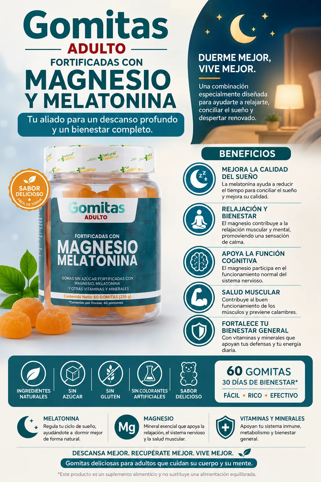 Gomas Magnesio y Melatonina