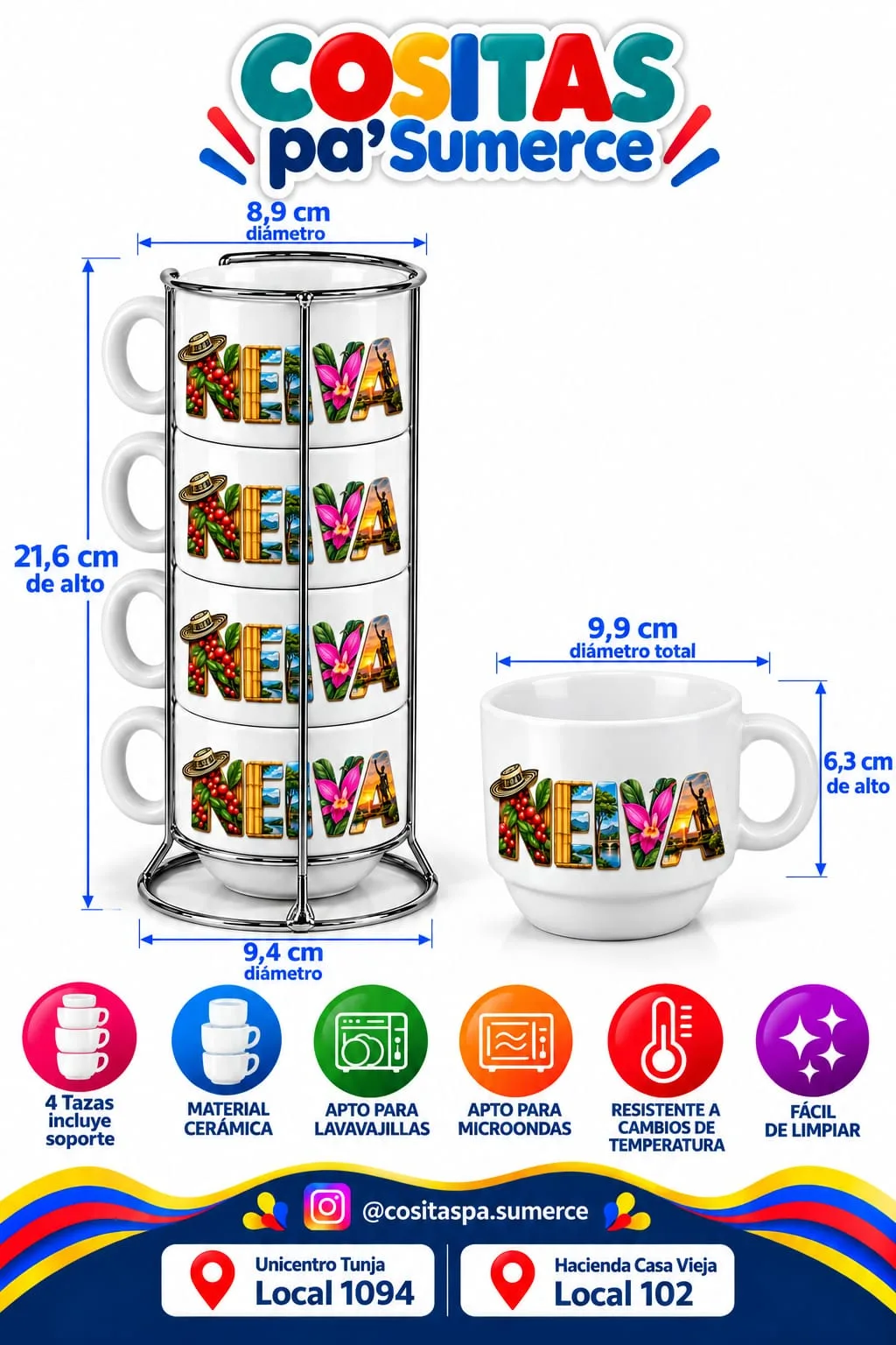 Torre pocillo 5 pcs personalizado — foto 2 de 3
