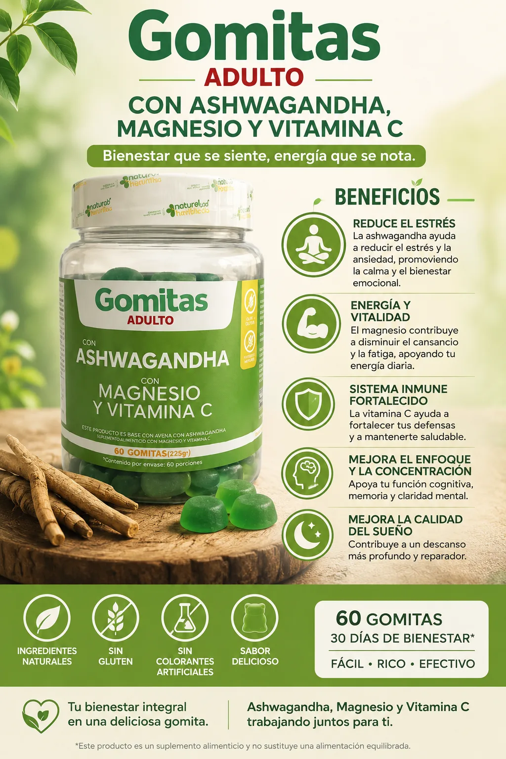Gomas de Ashwandha con Magnesio