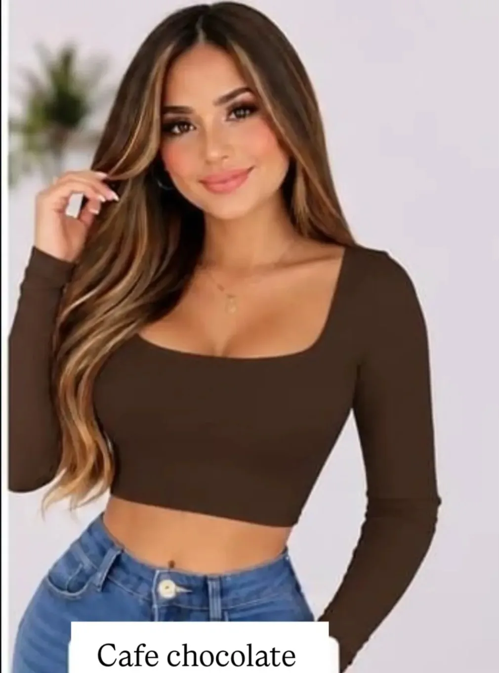 Blusa corta manga larga