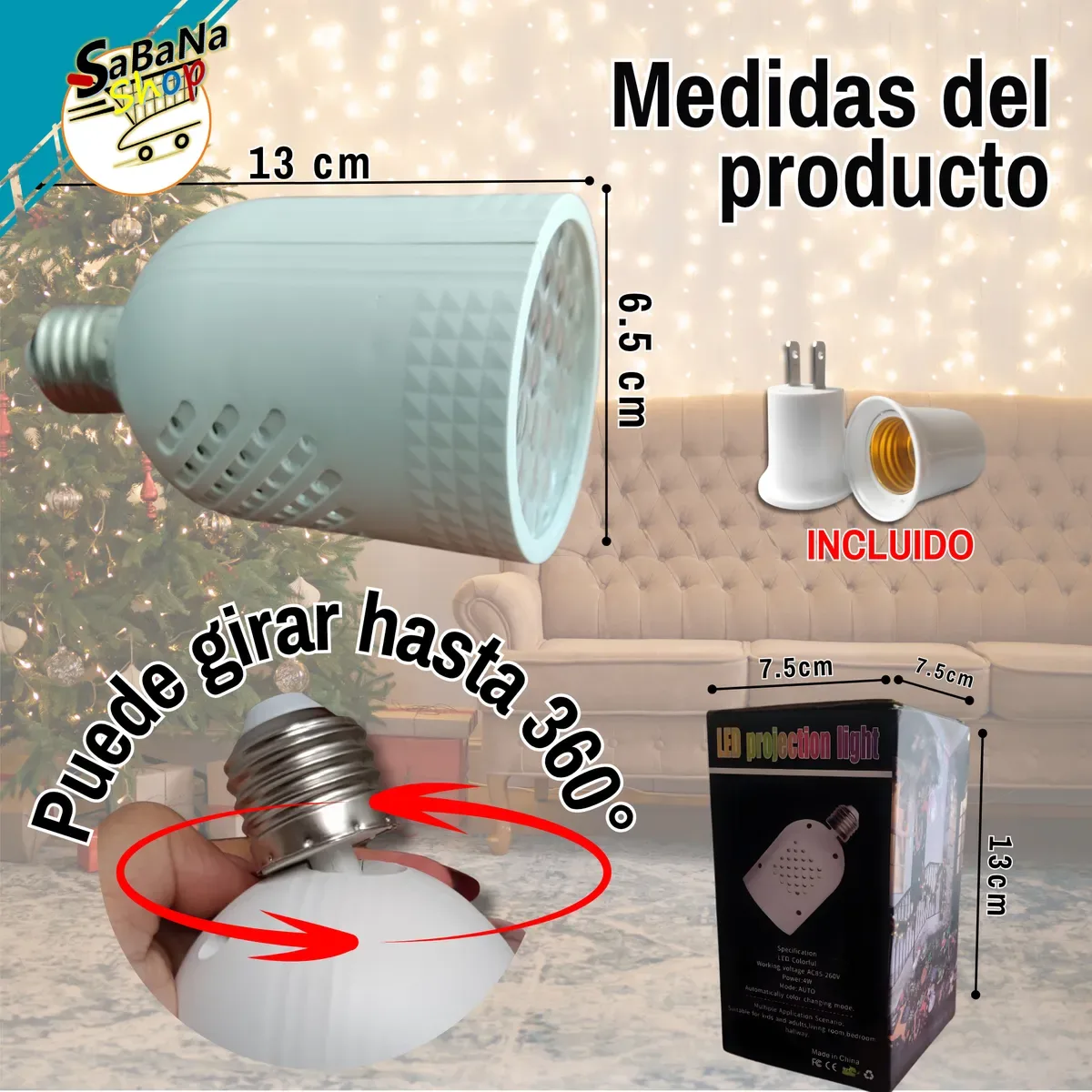 ¡NAVIDAD! Bombillo Proyector Figuras Navideñas — foto 3 de 4