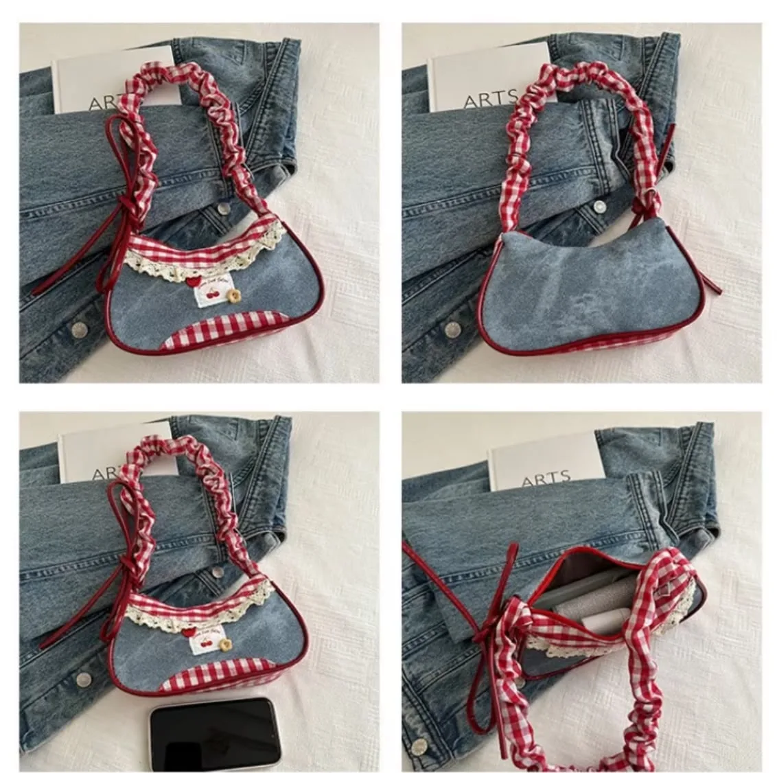 Bolso media luna Rojo