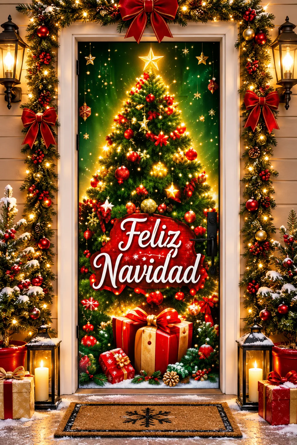 ¡NAVIDAD! Combo x2 Forro Decorativo Navideño Para Puerta 🎅 — foto 3 de 5