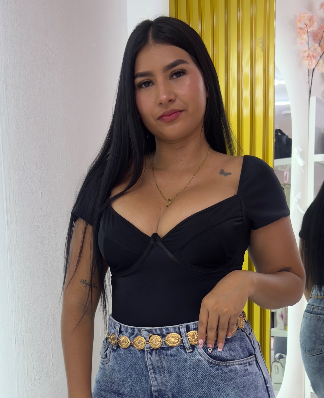 Body destellante mangas