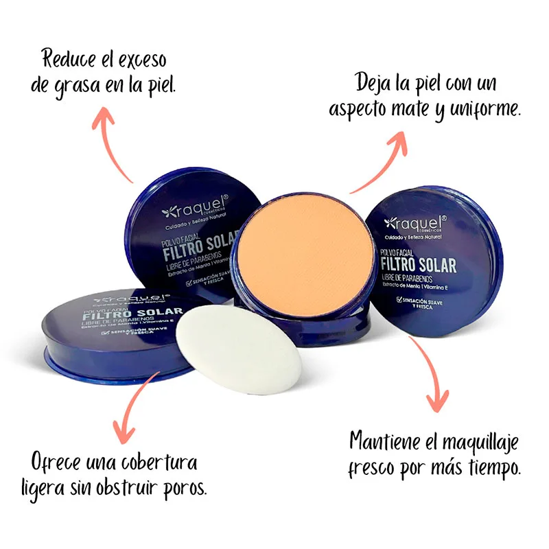 Polvo Facial Compacto Filtro Solar Raquel
