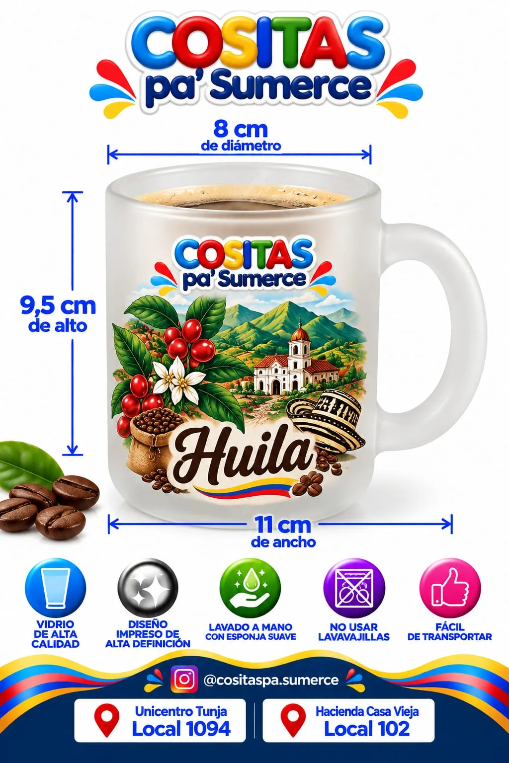 Mug vidrio opalizado personalizado — foto 2 de 3