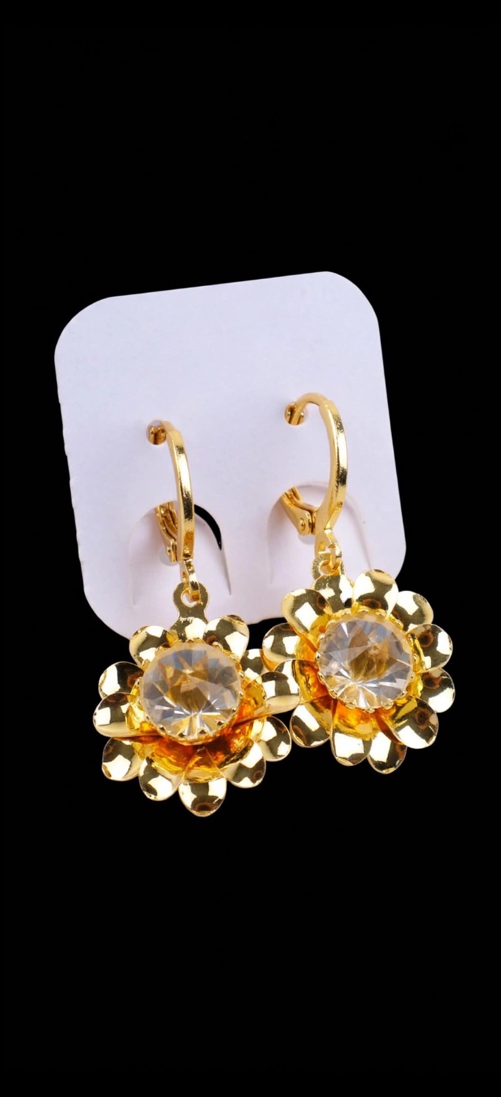 ARETES DE FLORES COLGANTES DORADOS — foto 2 de 6