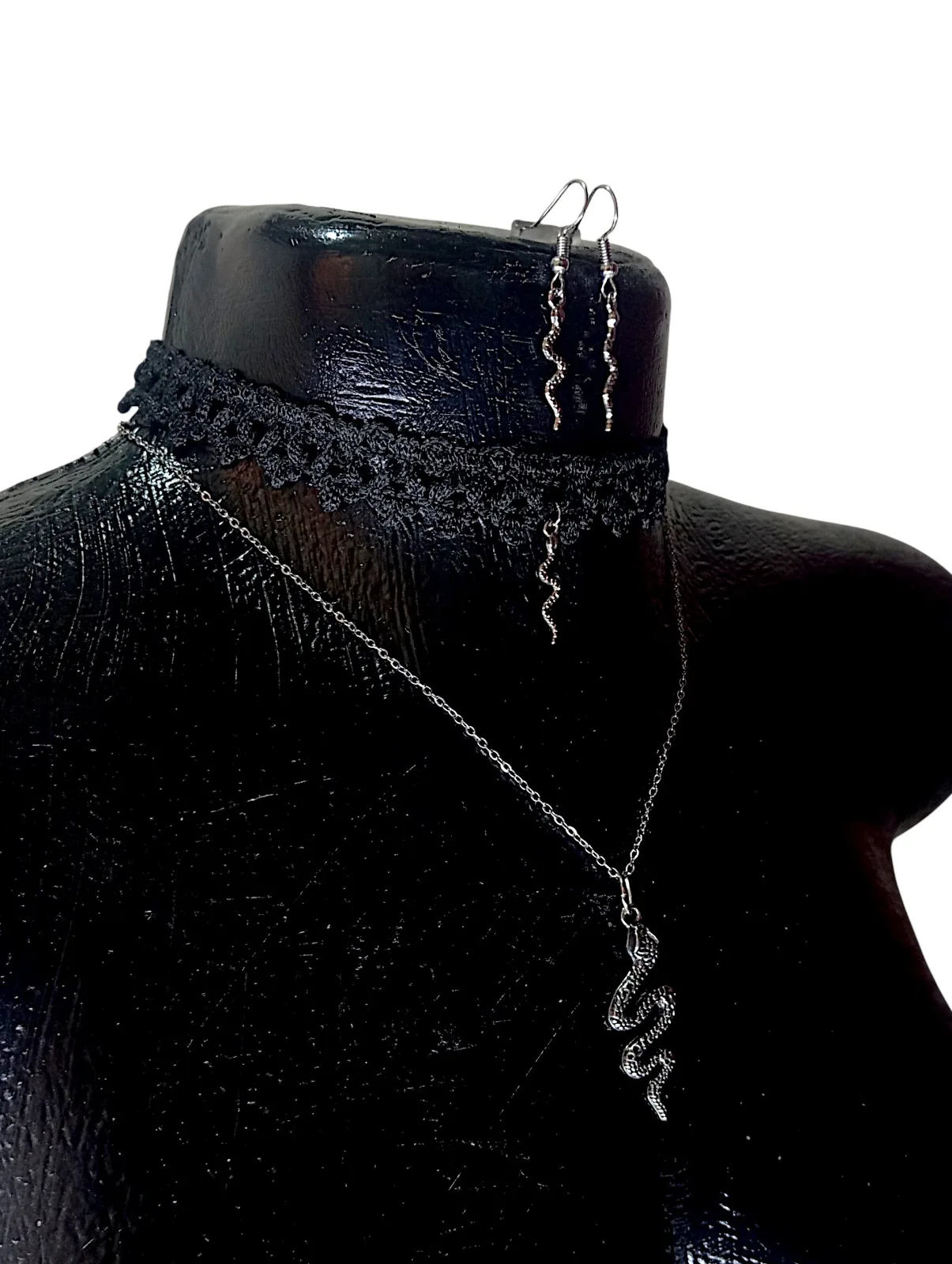 Collar, gargantilla+aretes serpiente — foto 3 de 4