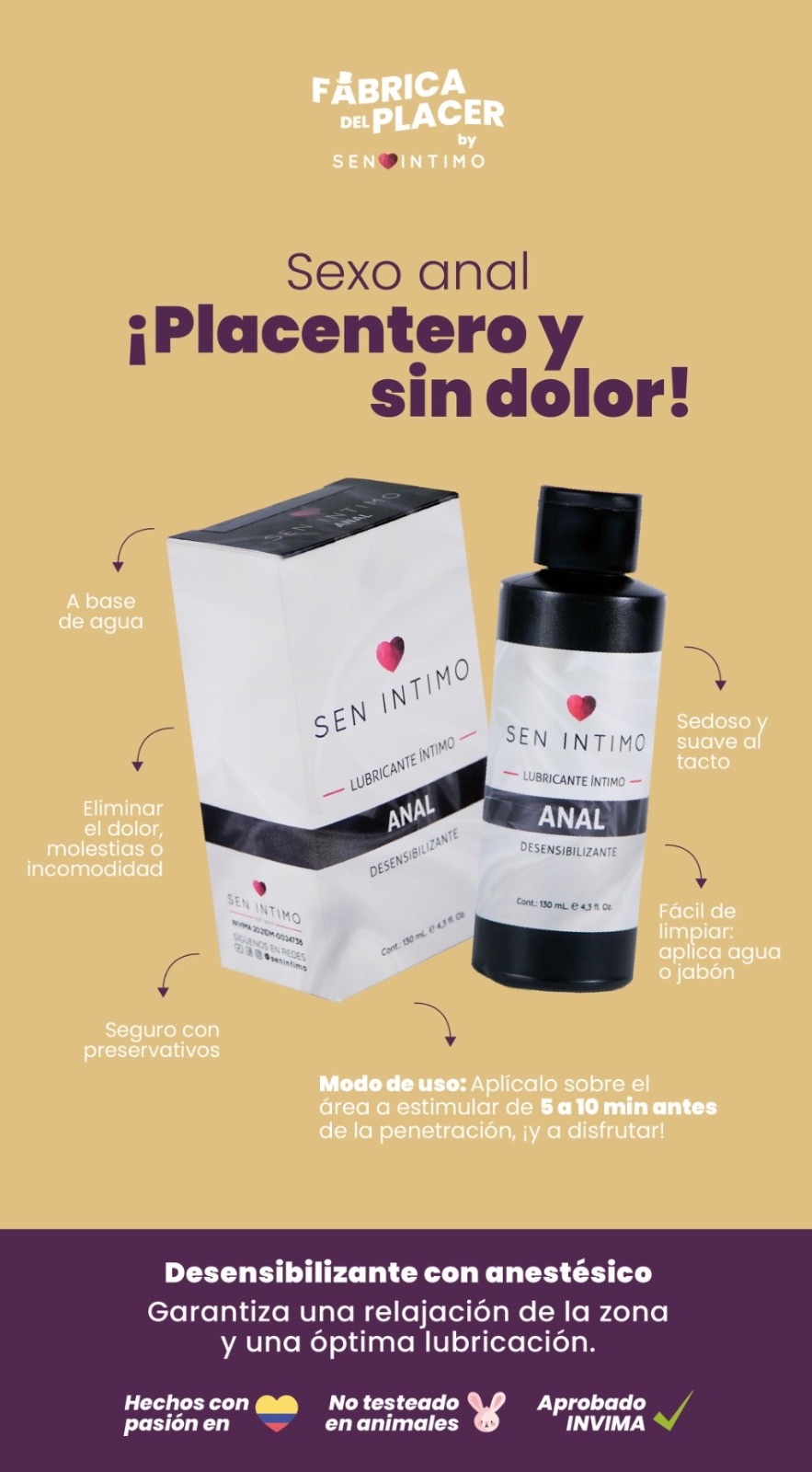 Lubricante Anal x 130 ml by Sen Intimo — foto 3 de 3