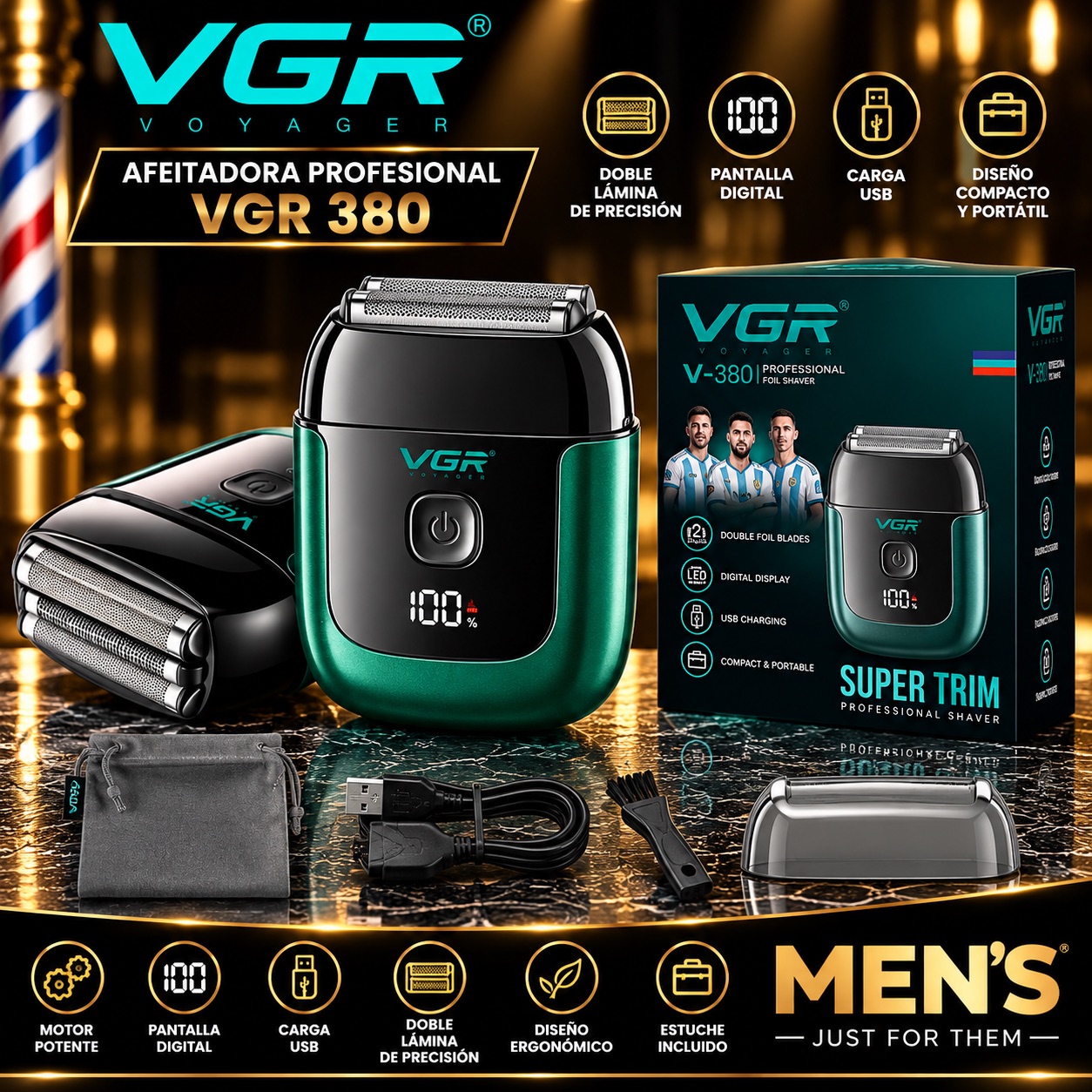 Afeitadora Profesional VGR 380 Verde
