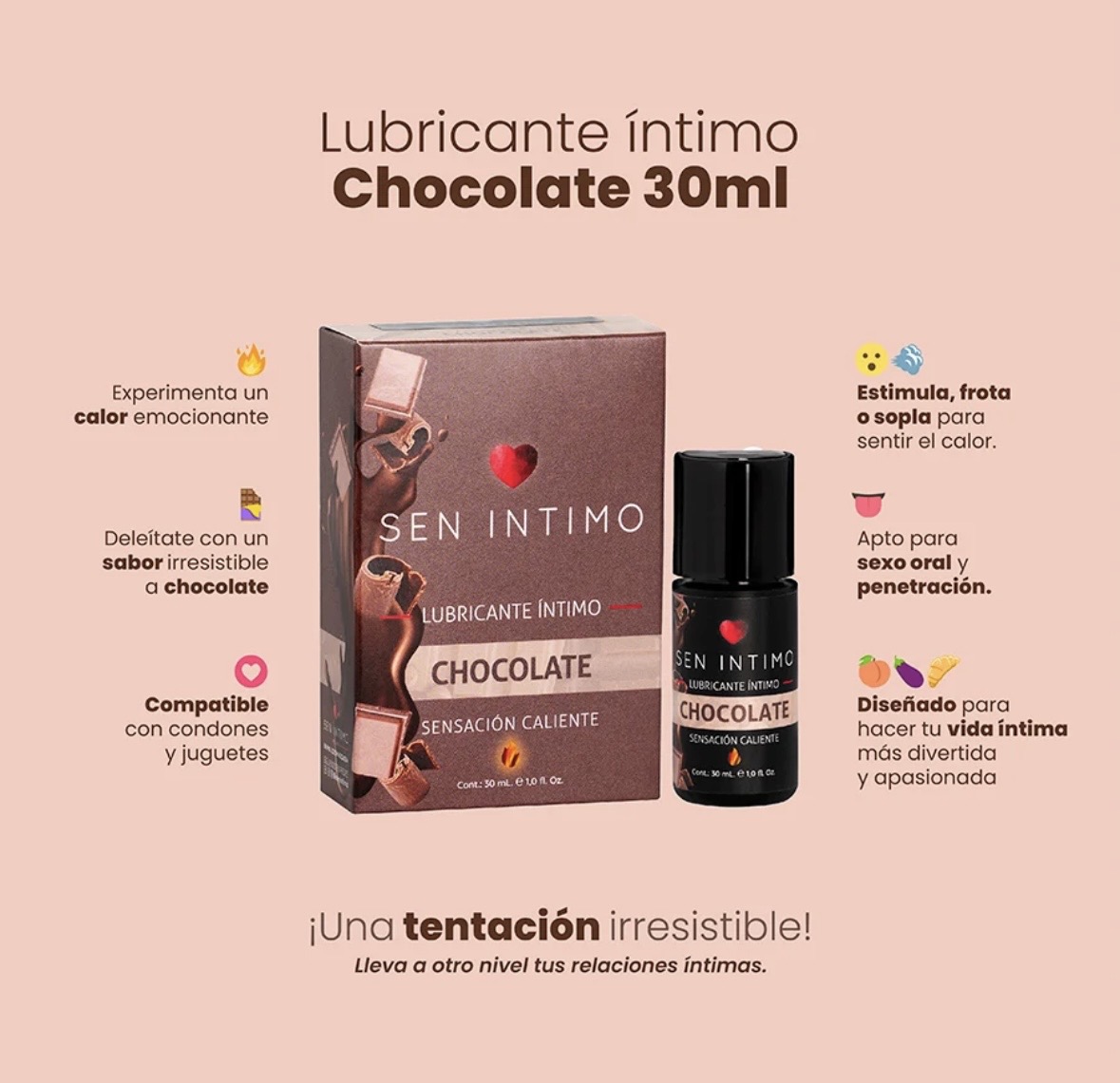 Lubricante Caliente de Chocolate x 30 ml by Sen Íntimo — foto 2 de 5