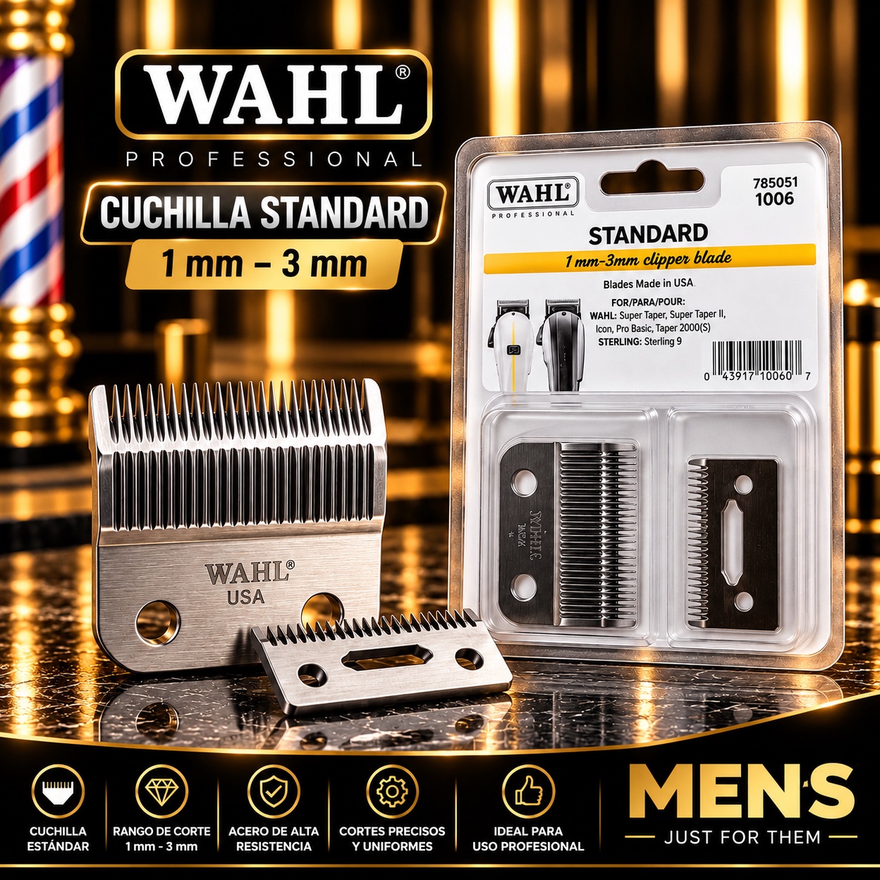 Cuchilla Wahl Standard Profesional 1 mm–3 mm