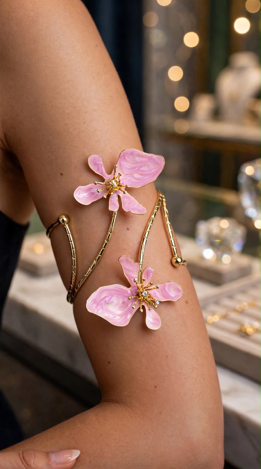BRAZALETE DE ACERO EN FORMA DE FLORES — foto 2 de 4