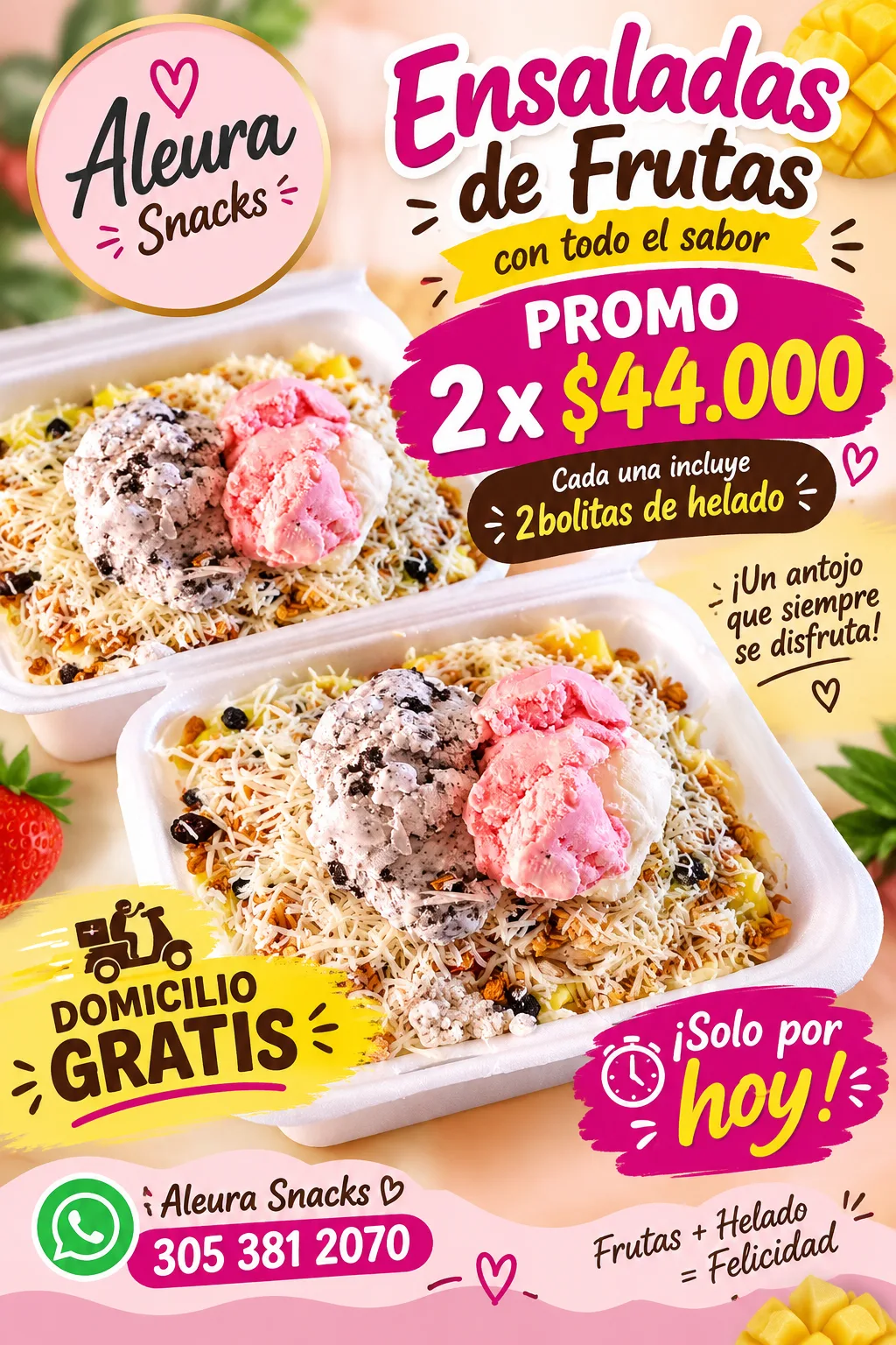 Ensalada de frutas y helado — foto 2 de 3