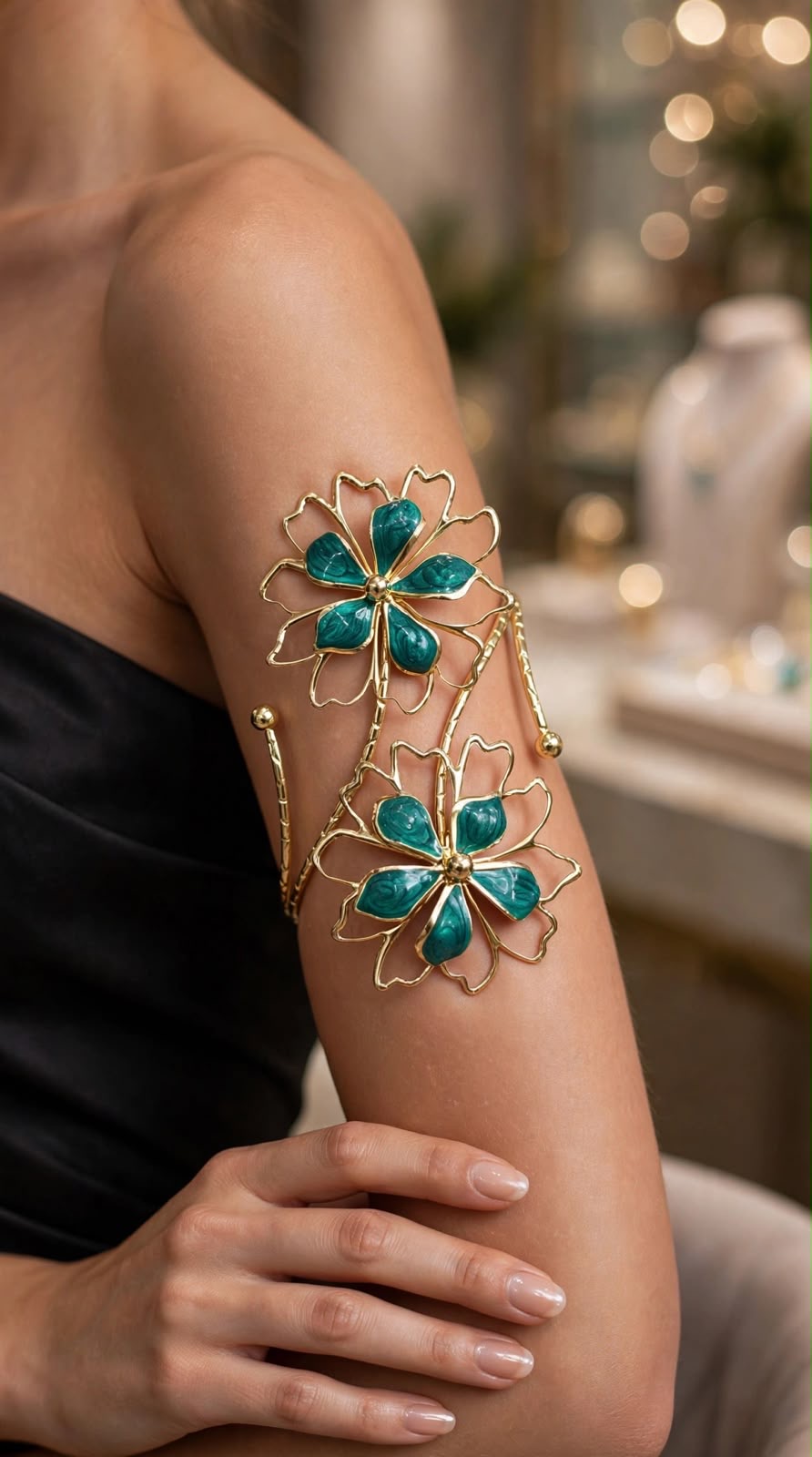 BRAZALETE DE ACERO EN FORMA DE FLORES — foto 4 de 4