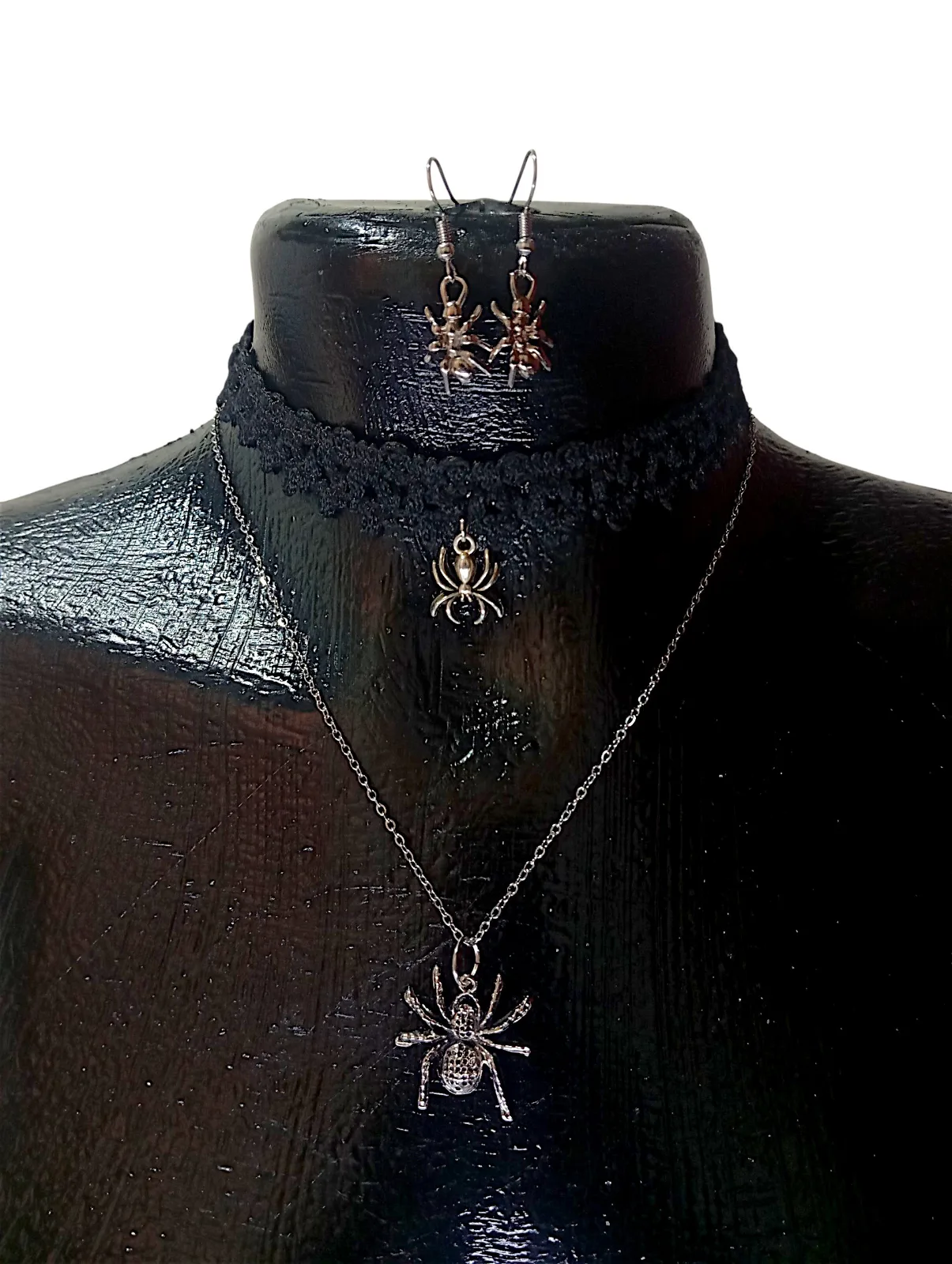 Collar+gargantilla+aretes arañas — foto 4 de 4