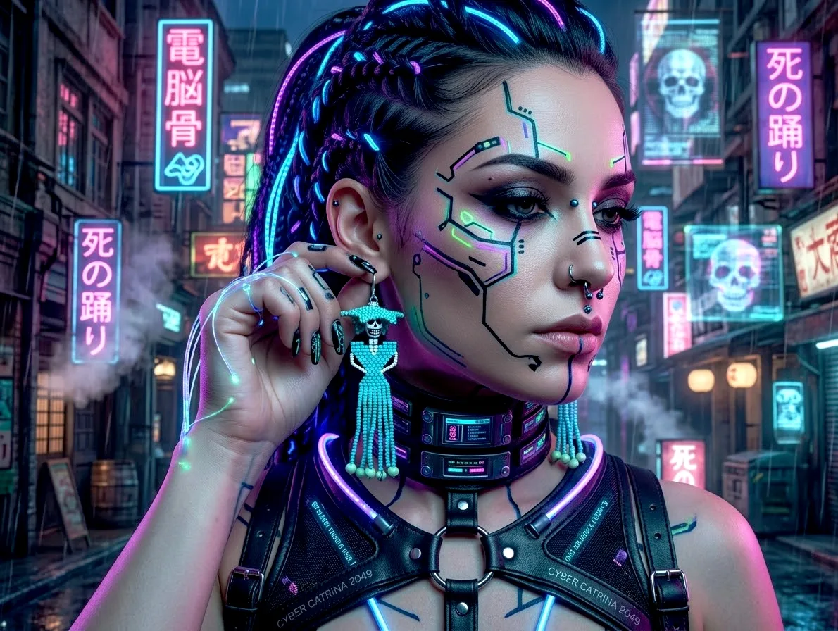 Catrinas góticas cyberpunk blue — foto 3 de 4