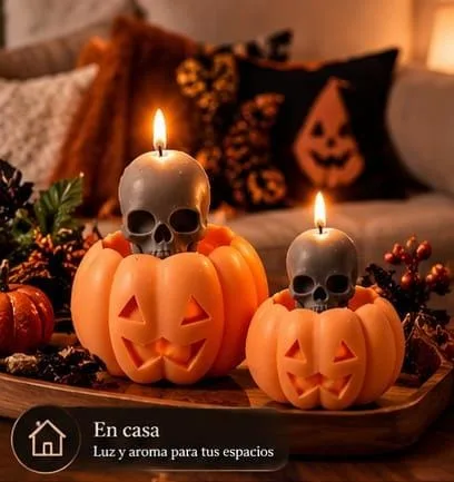Pack Duo Velas de Calabaza + Cráneo x 2 — foto 3 de 5