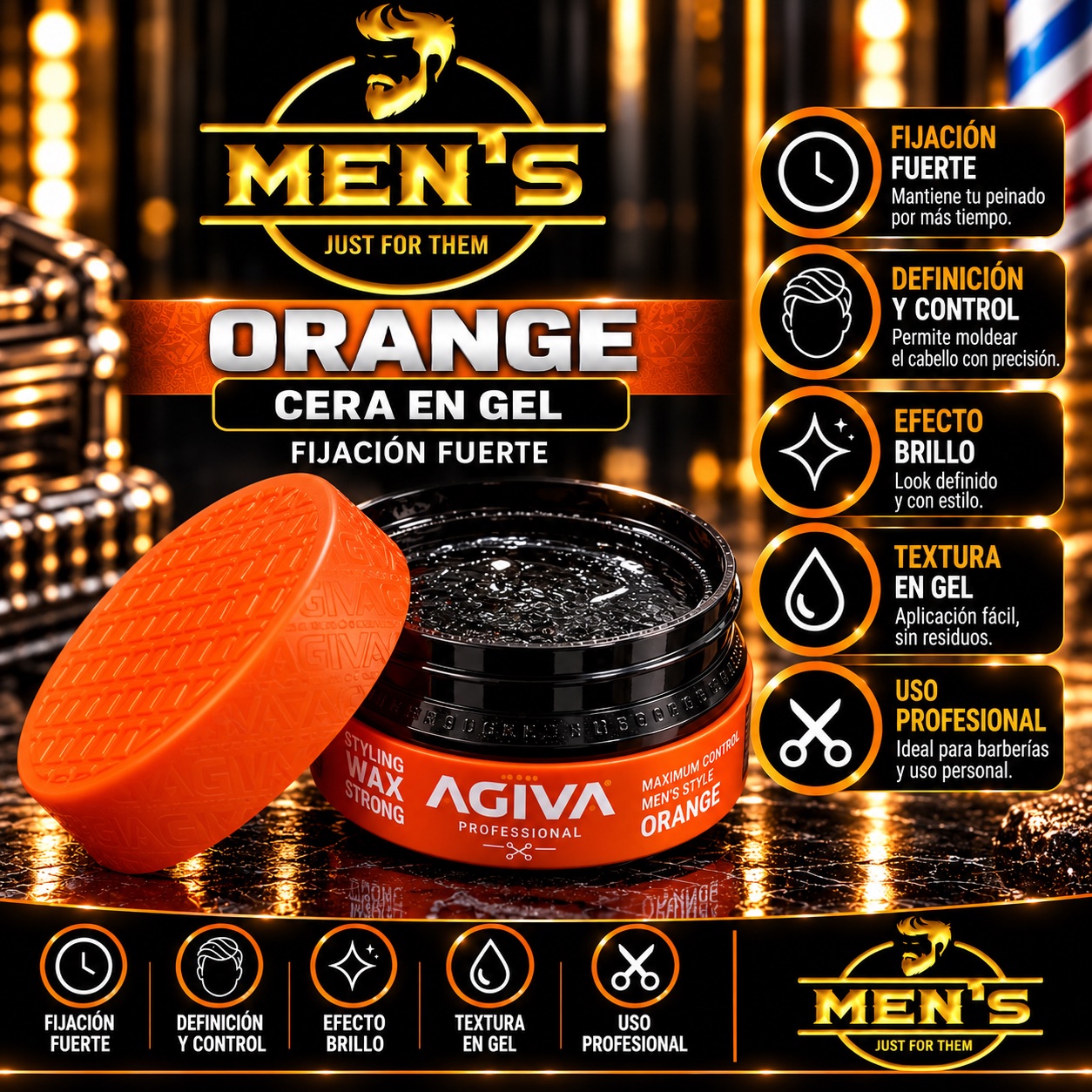 AGIVA Orange 01 – Aqua Wax Efecto Húmedo