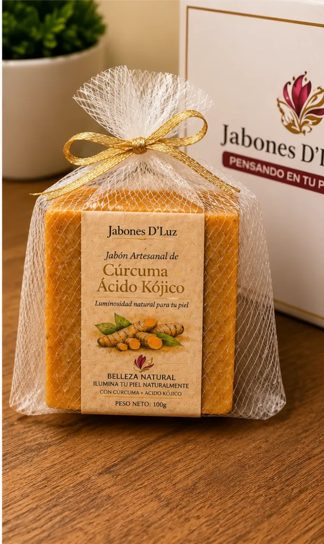 Jabón artesanal de cúrcuma +ácido kójico