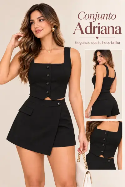 Conjunto Adriana top+falda short