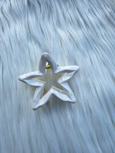 Gancho para el cabello, (estrella blanca)