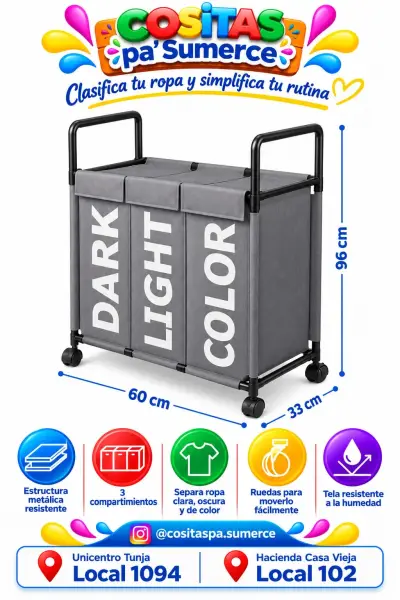 Organizador de ropa 3 compartimientos