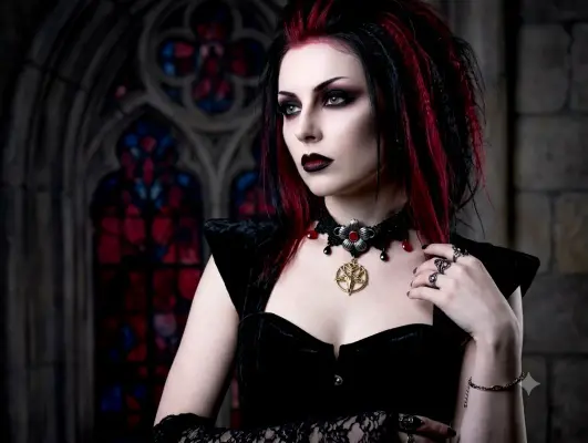 Gargantilla gótica Arlequín Baphomet pentagrama
