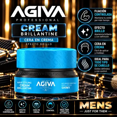 AGIVA Cream Brillantine Azul – Efecto Brillo